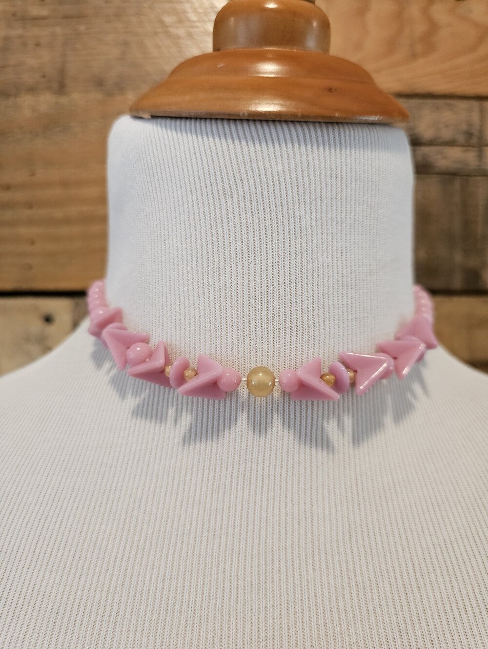 Vintage 50's/60's Lilac Lucite Choker Necklace Made In Japan